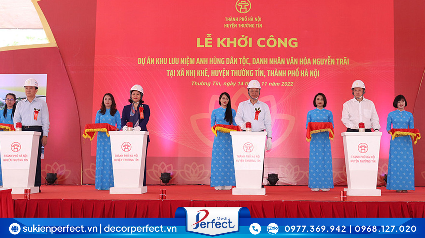 Lễ khởi công dự án khu lưu niệm anh hùng dân tộc, danh nhân văn hóa Nguyễn Trãi tại xã Nhị Khê, huyện Thường Tín, thành phố Hà Nội