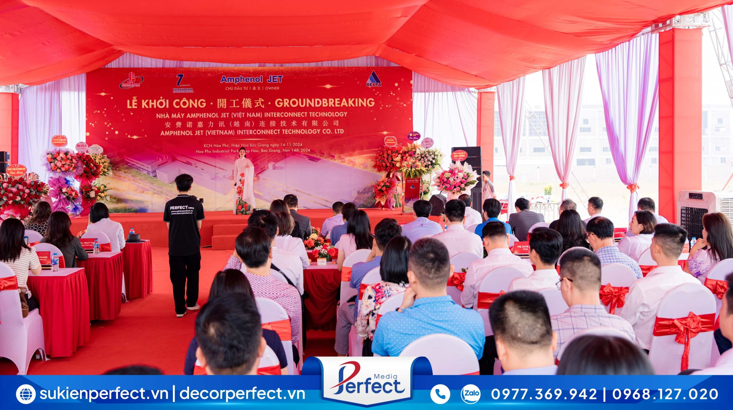 nhân sự media tại lễ khởi công nhà máy Amphenol Jet VN